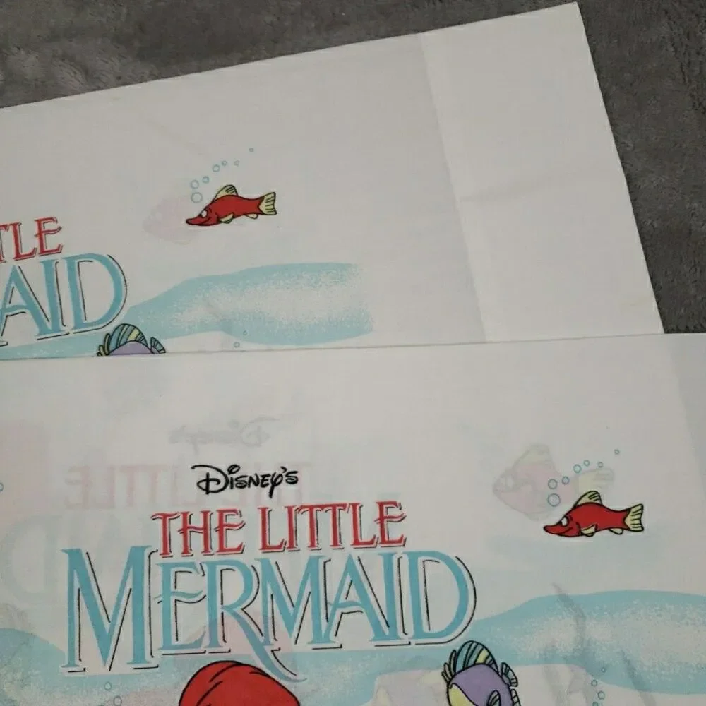 2 Vintage Disney Little Mermaid Standard Pillow Case 20